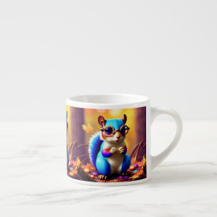 Niedliches blaues Eichhörnchen mit Brille Espressotasse