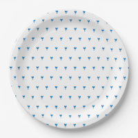 Niedliches blaues Herz-Muster-Party-Papierplatte