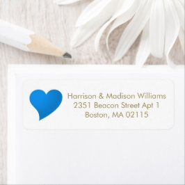 Niedliches blaues Herz Rücksendeadresse