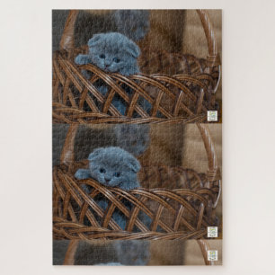 Niedliches blaues Kätzchen-Puzzle. Puzzle