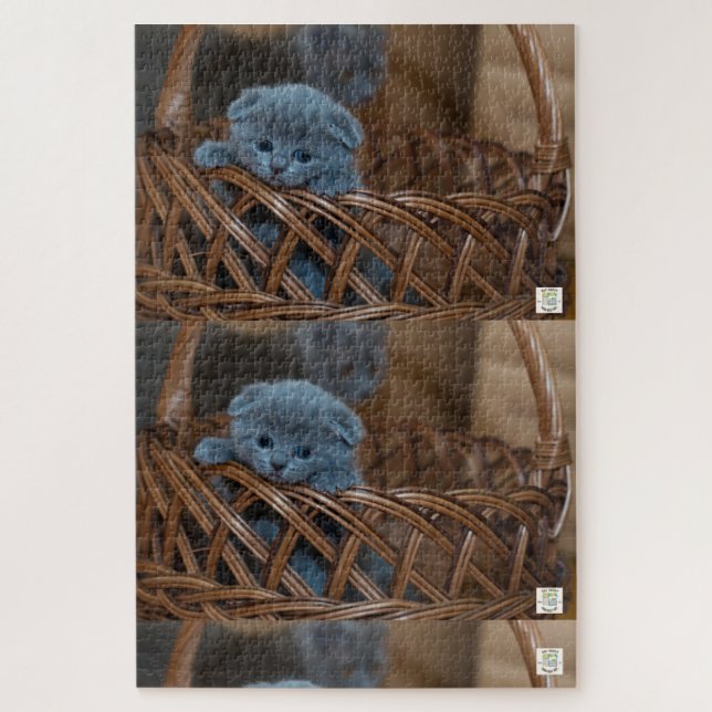 Niedliches blaues Kätzchen-Puzzle. Puzzle (Vertikal)