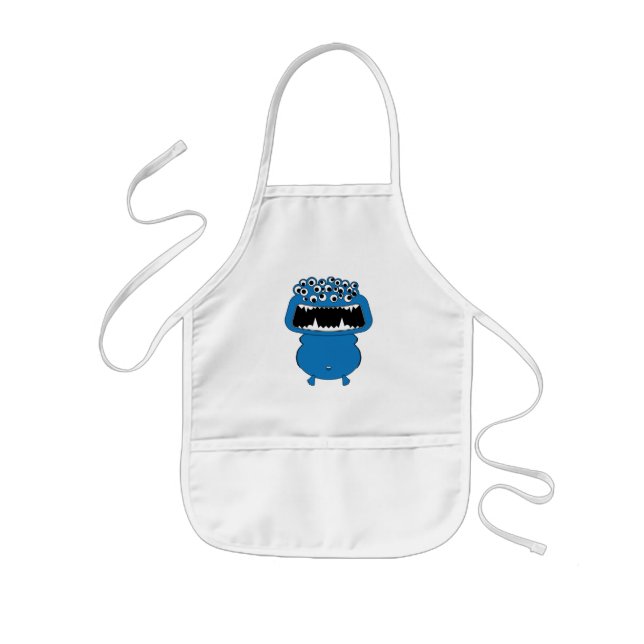 Niedliches blaues Monster Kinderschürze (Vorne)