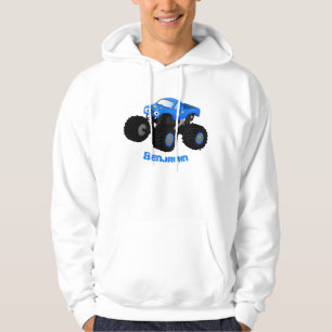 Niedliches blaues Monster-LKW-Cartoon Hoodie