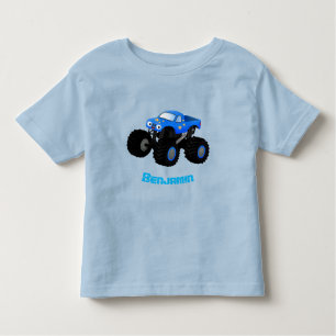 Niedliches blaues Monster-LKW-Cartoon Kleinkind T-shirt