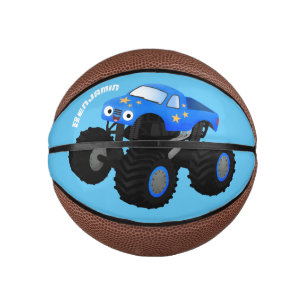 Niedliches blaues Monster-LKW-Cartoon Mini Basketball