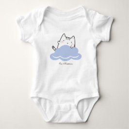 Niedliches blaues Muster Kitten Cloud Baby Strampler