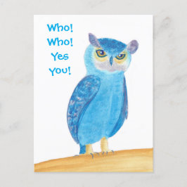 Niedliches Blaues Owl - Einladungen für Geburtstag