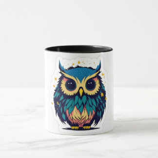 Niedliches blaues Owl Zwei Töne Kaffee Tasse
