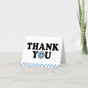 Niedliches blaues Preppy-Lächeln Geburtstag überpr Dankeskarte