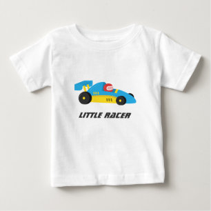 Niedliches blaues Rennauto für den kleinen Rennfah Baby T-shirt