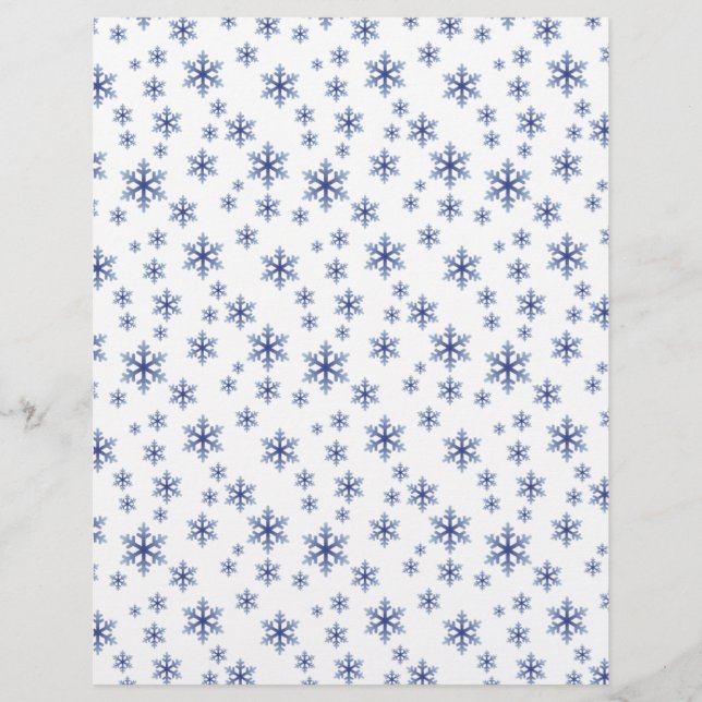 Niedliches blaues Snowflake-Muster-Scrapbook (Vorderseite)