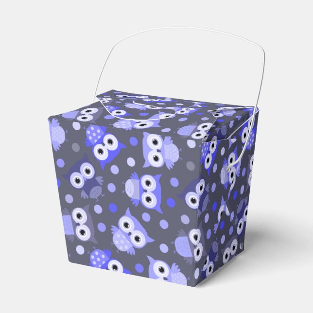 Niedliches blaues Uhmuster Geschenkschachtel (Vorderseite)
