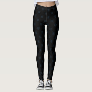 Niedliches blaues und schwarzes Muster Leggings
