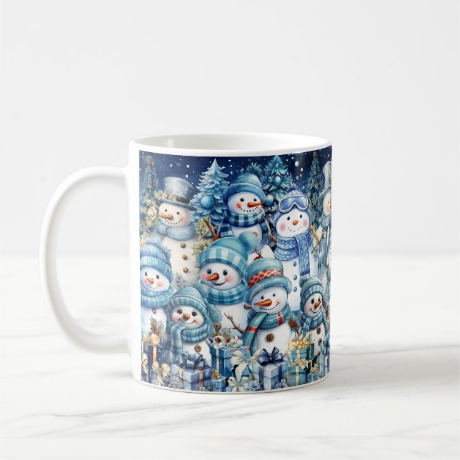 Niedliches Blaues Wasserfarbenschneegebiet WinterC Kaffeetasse (Links)