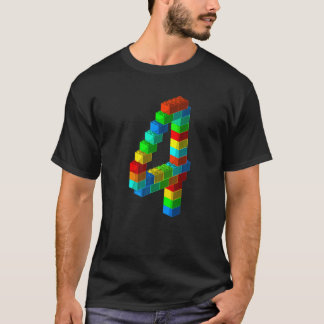 Niedliches Block Gebäude 4. Geburtstag 4 Jahre Jun T-Shirt