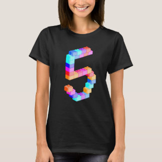 Niedliches Block Gebäude 5. Geburtstag 5 Jahre Jun T-Shirt