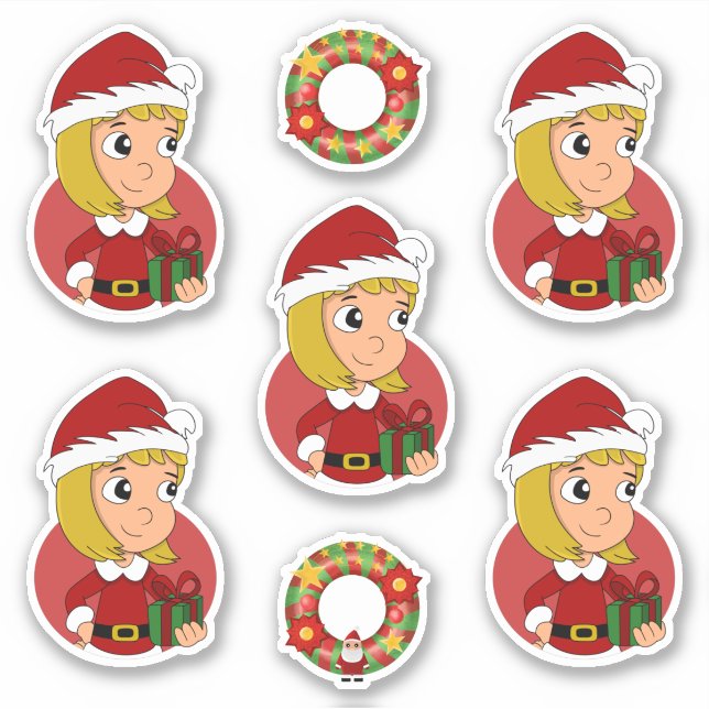 Niedliches blondes Cartoon-Sticker Aufkleber (Vorderseite)