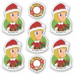 Niedliches blondes Cartoon-Sticker Aufkleber