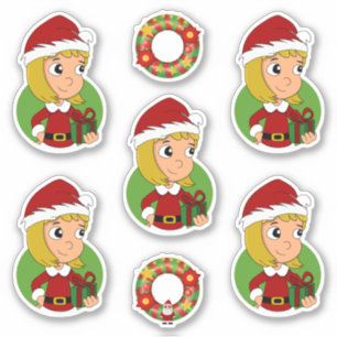 Niedliches blondes Cartoon-Sticker Aufkleber