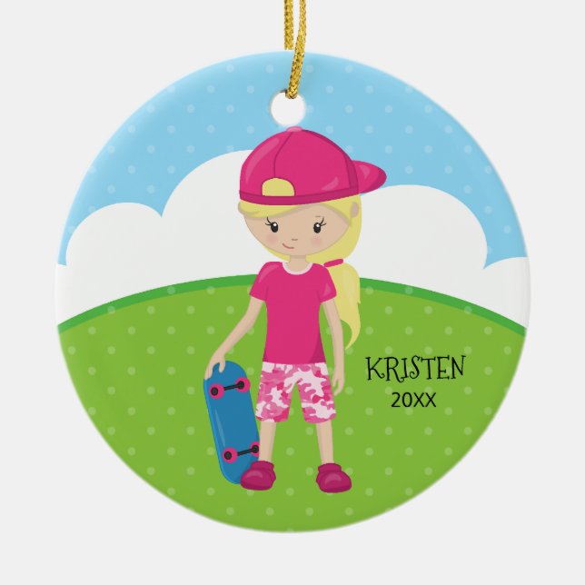 Niedliches blondes keramik ornament (Vorne)