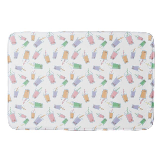Niedliches Blubble Tee Muster Pastellfarben Soft C Badematte (Vorderseite)