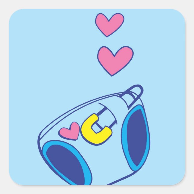 Niedliches Blue Baby Diaper-Design von Wicked Grec Quadratischer Aufkleber (Vorderseite)