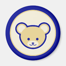 Niedliches Blue Beige Teddy Bear Cartoon Art