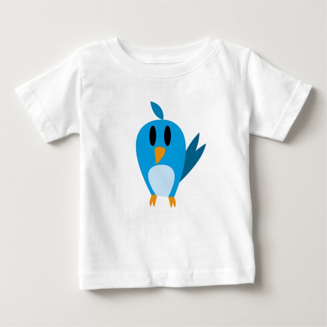 Niedliches Blue Bird-Design Baby T-shirt (Vorderseite)