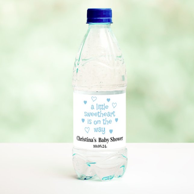Niedliches Blue Boy Baby Dusche Wasser Flasche Eti Wasserflaschenetikett (Von Creator hochgeladen)