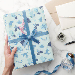 Niedliches Blue Christmas Wrapping-Papier Geschenkpapier