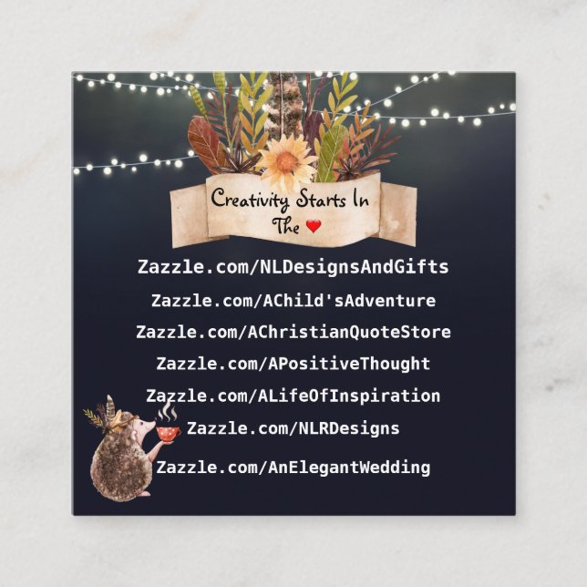 Niedliches Blue Design Quadratische Visitenkarte (Vorderseite)