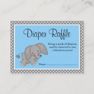 Niedliches Blue Elephant Baby Duschdusche Windeln  Begleitkarte
