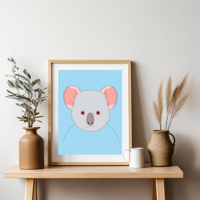 Niedliches Blue Koala Bären Portrait Poster (Von Creator hochgeladen)