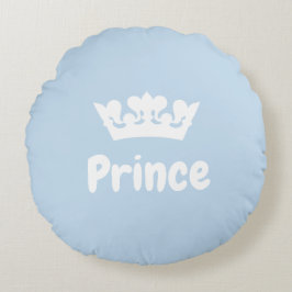 Niedliches Blue Prince Crown Boy Kinderzimmer Rundes Kissen