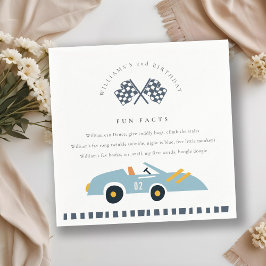 Niedliches Blue Race Car Kinder jedes Alter Geburt Serviette