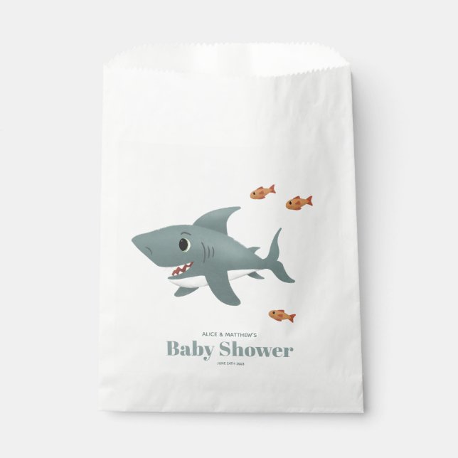 Niedliches Blue Sea Shark Boys Baby Dusche Geschenktütchen (Vorderseite)