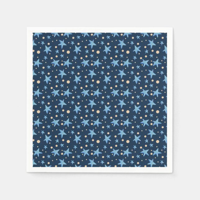 Niedliches Blue Star-Party Serviette (Vorderseite)