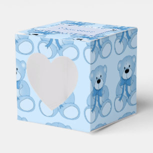 Niedliches Blue Teddy Bär Muster Herz-Gabe Box Geschenkschachtel