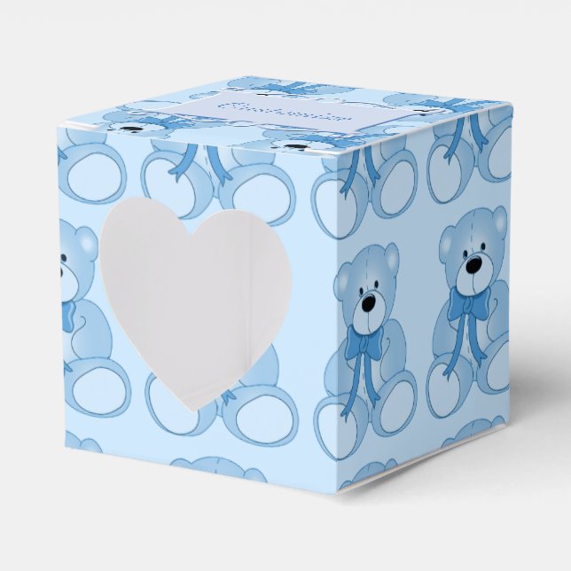 Niedliches Blue Teddy Bär Muster Herz-Gabe Box Geschenkschachtel (Vorderseite)