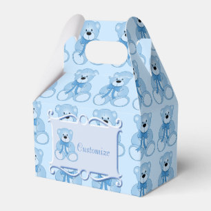 Niedliches Blue Teddy Bear Muster Gable Favor Box Geschenkschachtel