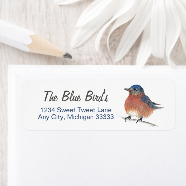 Niedliches Bluebird Art Label (Insitu)