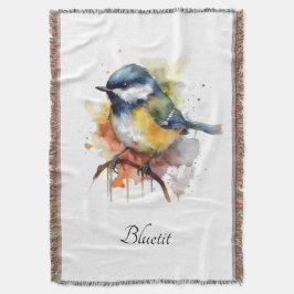 Niedliches Bluetit auf Zweig, Brauch Decke