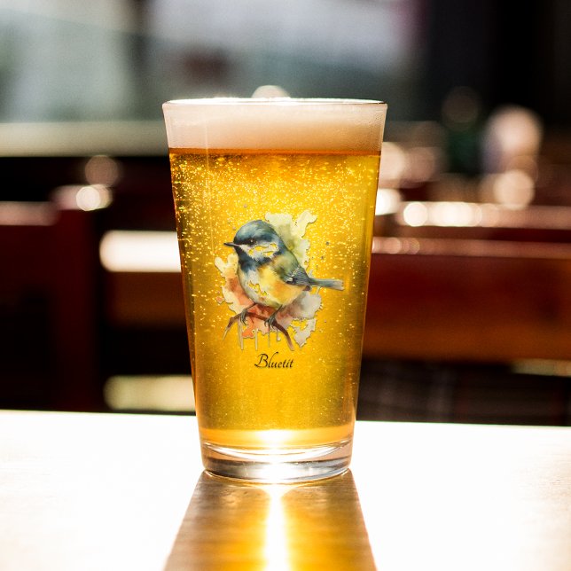Niedliches Bluetit auf Zweig, Brauch Glas (Von Creator hochgeladen)