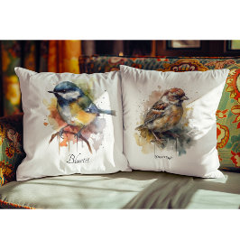 Niedliches Bluetit auf Zweig, Brauch Kissen