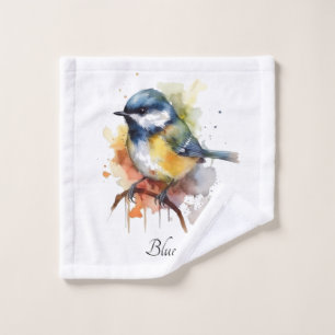 Niedliches Bluetit auf Zweig, Brauch Waschlappen