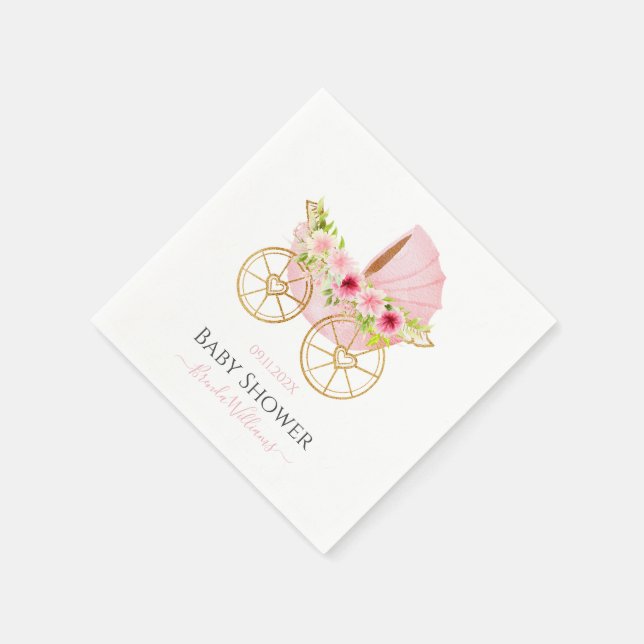 Niedliches Blumenbaby Stroller Serviette (Ecke)