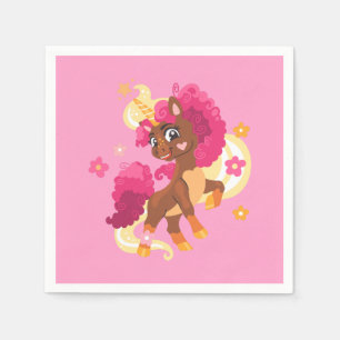 Niedliches Blumeneinhorn Serviette