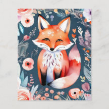 Niedliches Blumenfoxpapier