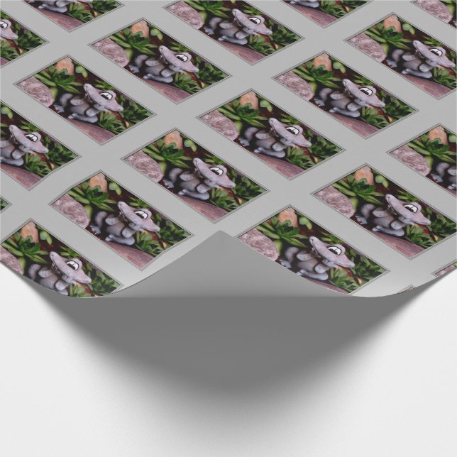 Niedliches Blumengartenfrosch Naturmuster Geschenkpapier (Ecke)