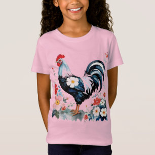 Niedliches Blumenhahn T-Shirt